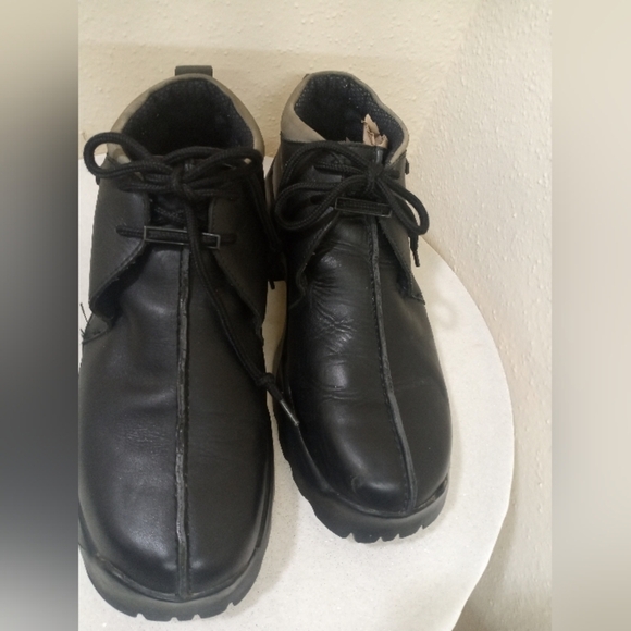 Buffalo Black and Gray Leather Boots main image 4